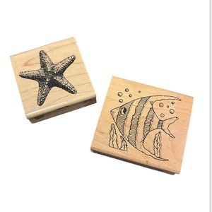 Ocean Themed Wooden Stamp Set
